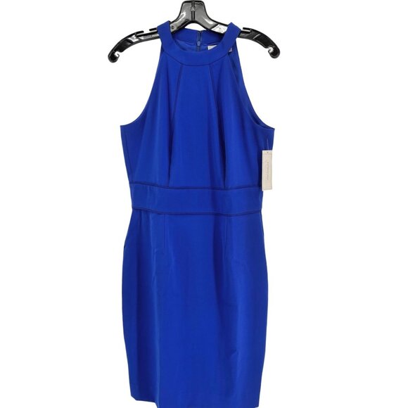 New Katherine Kelly Collection Dress Sz 8 Sheath Dress Halter Neck Cobalt Blue - Picture 1 of 4